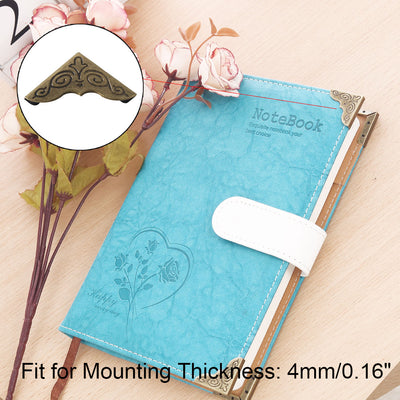 Harfington 12pcs Box Corner Protector Vintage Guard Edge Covers Albums Corner Decor