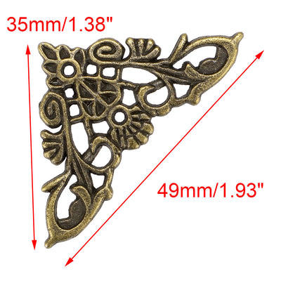 Harfington 16pcs Box Corners Protectors Vintage Bronze Tone Edge Covers Box Corners Decor