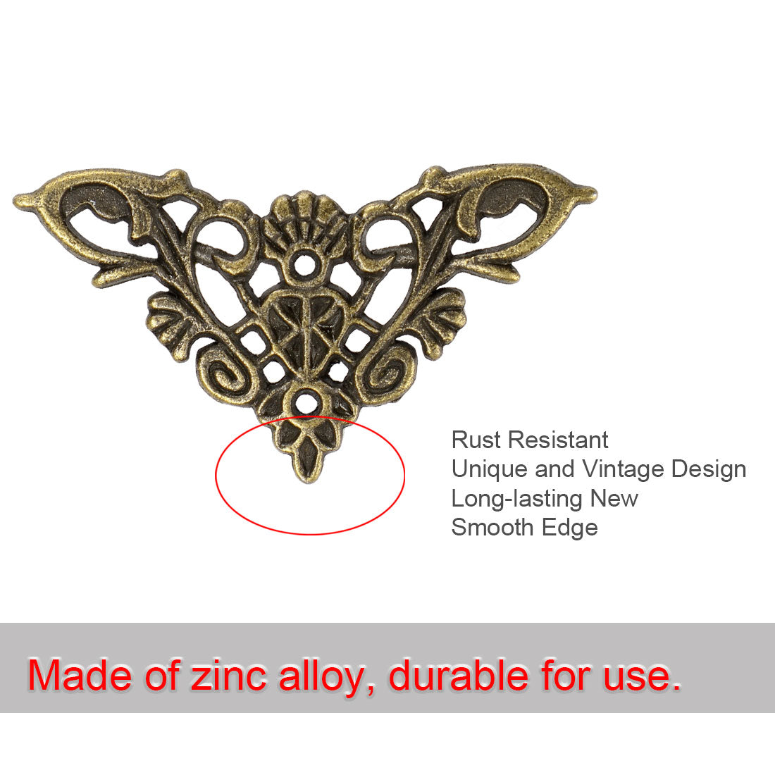 Harfington 16pcs Box Corners Protectors Vintage Bronze Tone Edge Covers Box Corners Decor