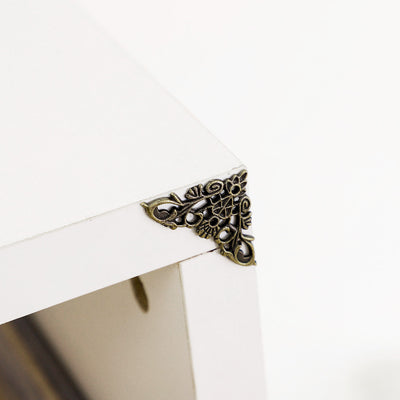 Harfington 16pcs Box Corners Protectors Vintage Bronze Tone Edge Covers Box Corners Decor