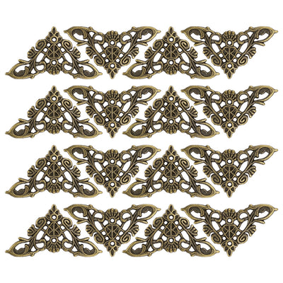 Harfington 16pcs Box Corners Protectors Vintage Bronze Tone Edge Covers Box Corners Decor