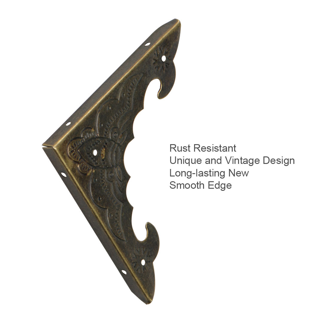 Harfington 12pcs Box Corner Protectors Vintage Bronze Tone Triangle Corner Edge Protector