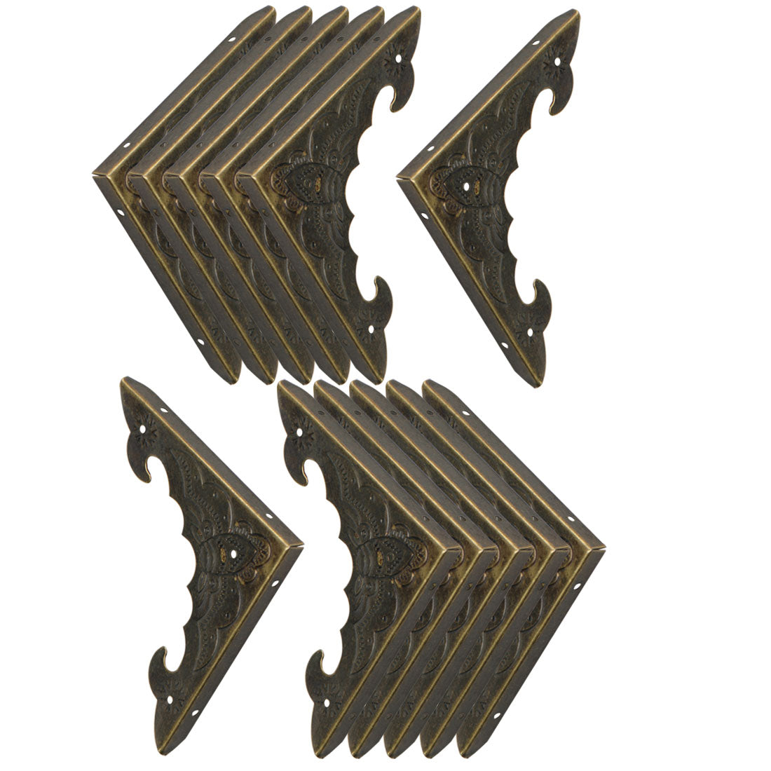 Harfington 12pcs Box Corner Protectors Vintage Bronze Tone Triangle Corner Edge Protector