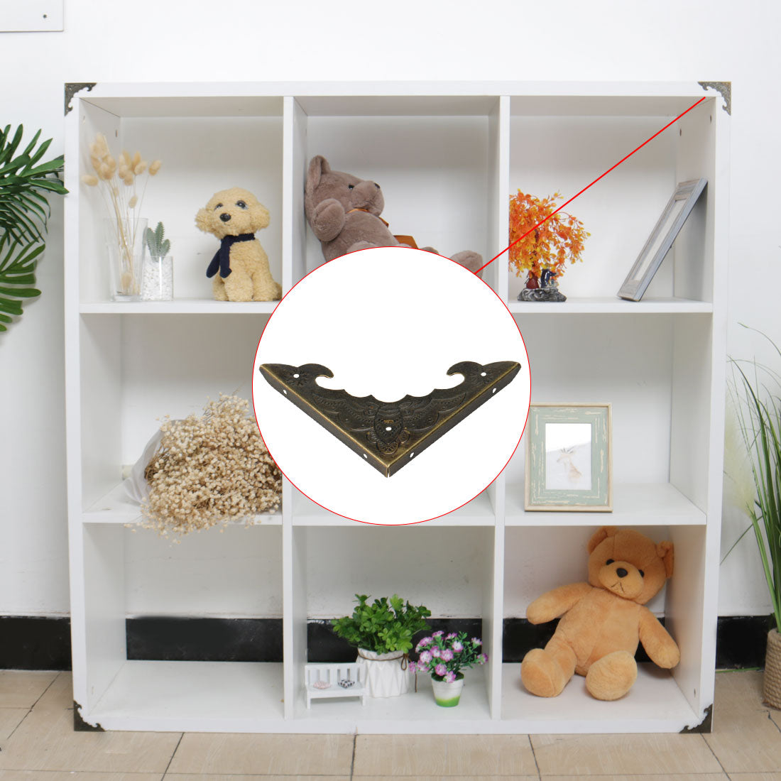 Harfington 16pcs Box Corner Protectors Vintage Bronze Tone Triangle Corner Edge Protector