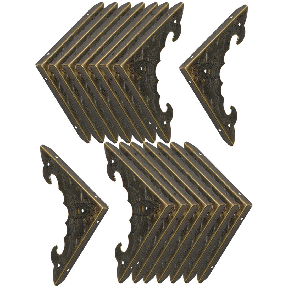 Harfington 16pcs Box Corner Protectors Vintage Bronze Tone Triangle Corner Edge Protector