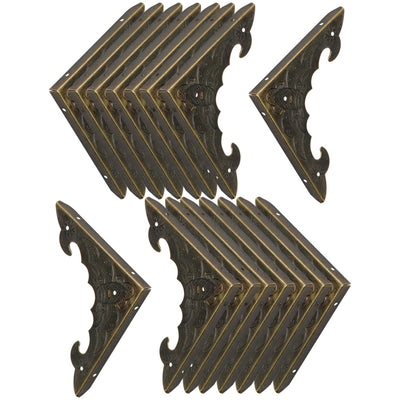 Harfington 16pcs Box Corner Protectors Vintage Bronze Tone Triangle Corner Edge Protector