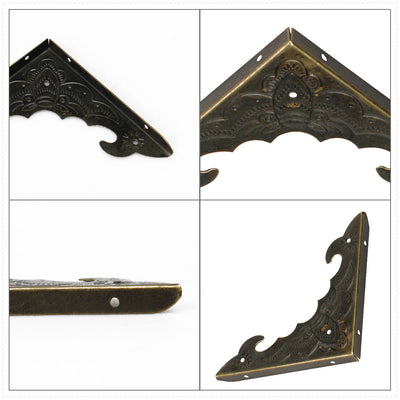 Harfington 18 Stück Box-Eckenschutz, Vintage-Bronze-Ton, Dreieck-Eckenkantenschutz