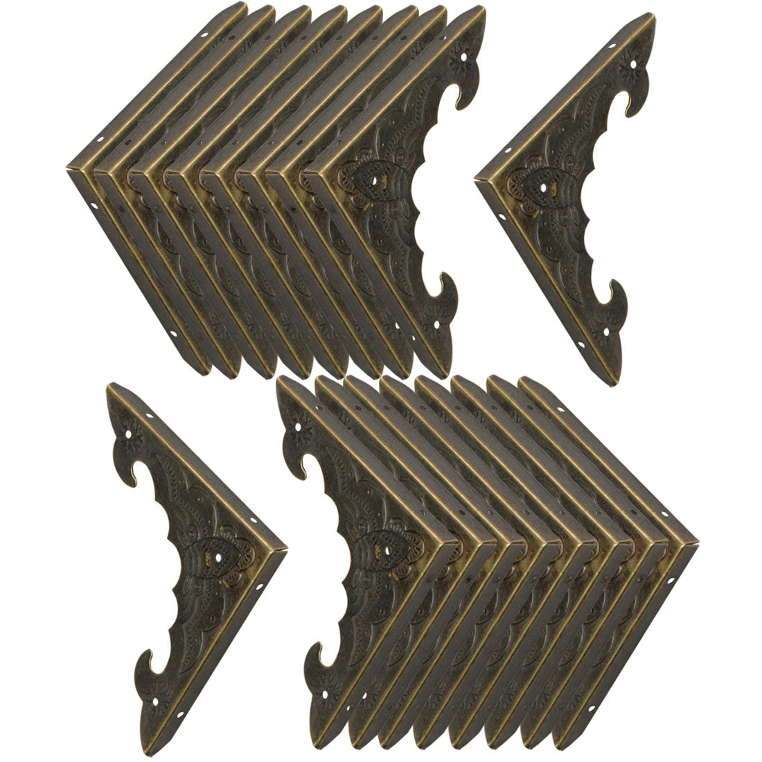 Harfington 18 Stück Box-Eckenschutz, Vintage-Bronze-Ton, Dreieck-Eckenkantenschutz