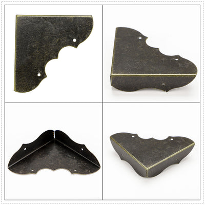 Harfington 16pcs Box Corners Protector Bronze Tone Triangle Frame Box Furniture Protectors