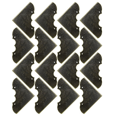 Harfington 16pcs Box Corners Protector Bronze Tone Triangle Frame Box Furniture Protectors