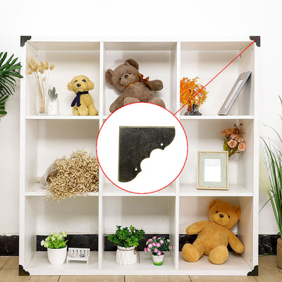 Harfington 16pcs Box Corners Protectors Bronze Tone Triangle Frame Box Furniture Protector
