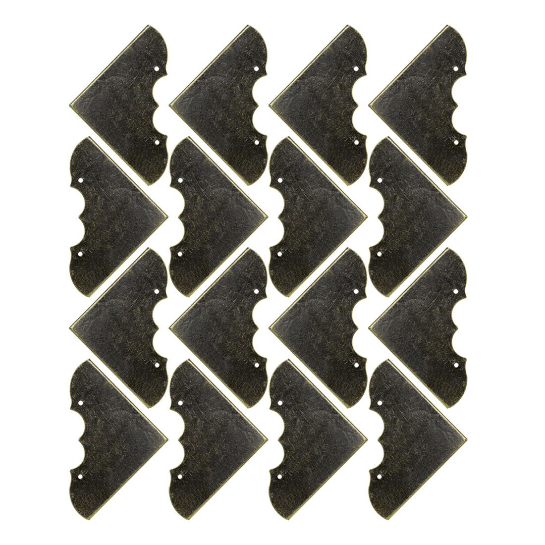 Harfington 16pcs Box Corners Protectors Bronze Tone Triangle Frame Box Furniture Protector