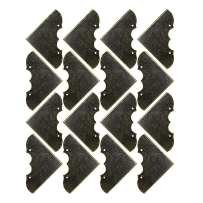 Harfington 16pcs Box Corners Protectors Bronze Tone Triangle Frame Box Furniture Protector