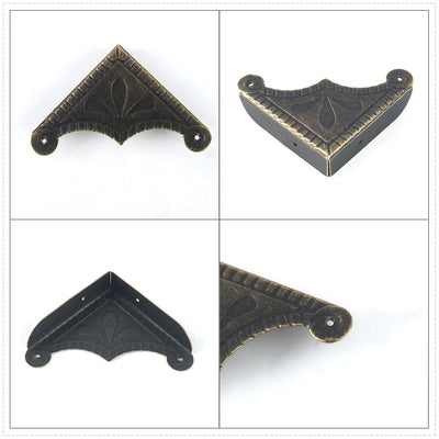Harfington 12pcs Box Corners Protectors Vintage Guard Edge Cover Furniture Legs Protector