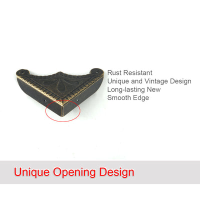 Harfington 12pcs Box Corners Protectors Vintage Guard Edge Cover Furniture Legs Protector