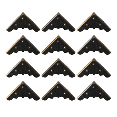 Harfington 12pcs Box Corner Protector Bronze Tone Triangle Frame Box Furniture Protectors