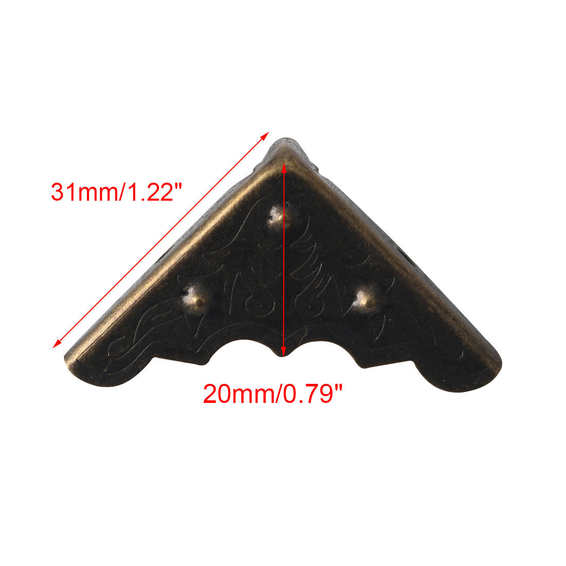 Harfington 16pcs Box Corner Protector Bronze Tone Triangle Frame Box Furniture Protectors