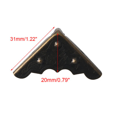 Harfington 16pcs Box Corner Protector Bronze Tone Triangle Frame Box Furniture Protectors