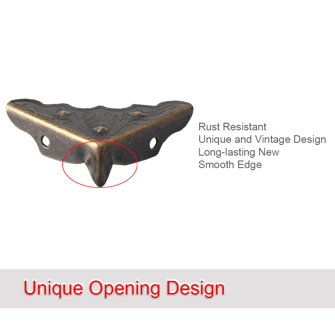 Harfington 16pcs Box Corner Protector Bronze Tone Triangle Frame Box Furniture Protectors