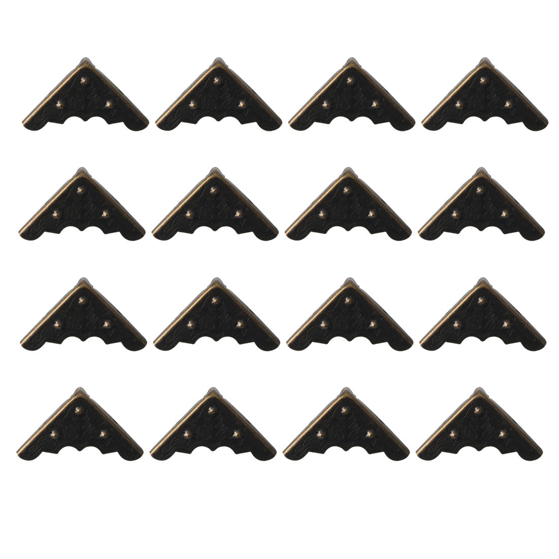 Harfington 16pcs Box Corner Protector Bronze Tone Triangle Frame Box Furniture Protectors