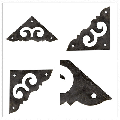 Harfington 16pcs Box Corner Protector Bronze Tone Guard Edge Cover Desk Box Corner Decor