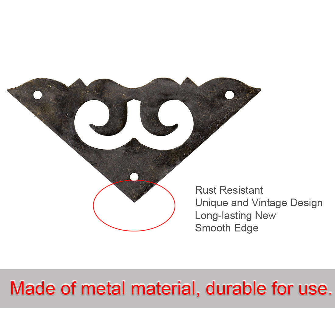 Harfington 16pcs Box Corner Protector Bronze Tone Guard Edge Cover Desk Box Corner Decor