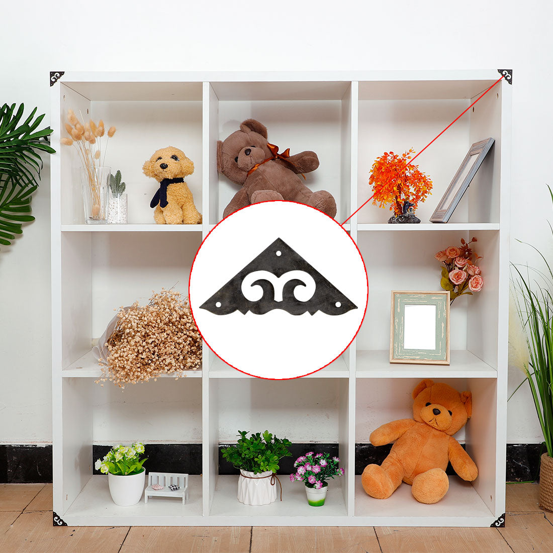 Harfington 16pcs Box Corner Protector Bronze Tone Guard Edge Cover Desk Box Corner Decor