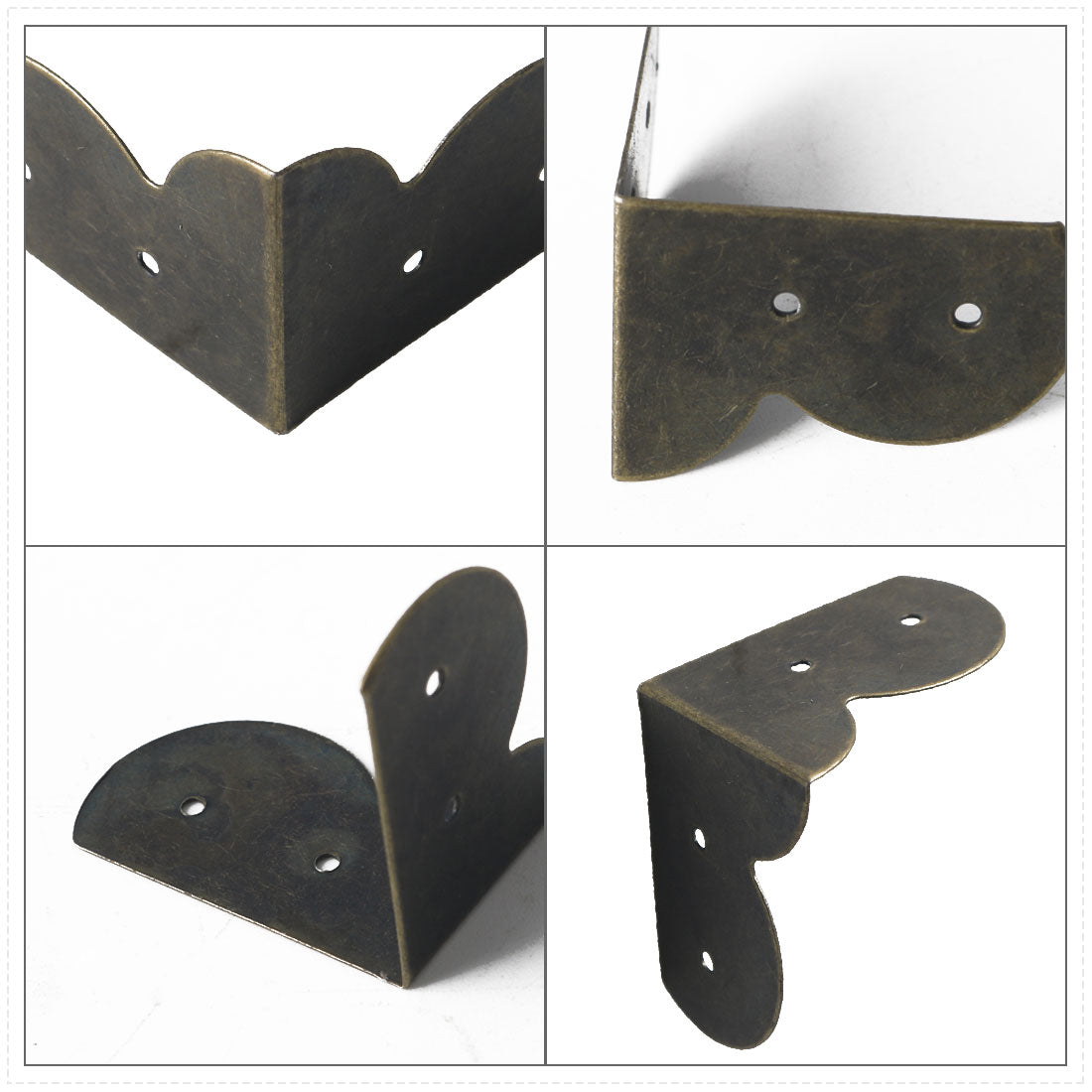 Harfington 16pcs Box Corner Protectors Bronze Tone Guard Edge Cover Desk Box Corner Decor