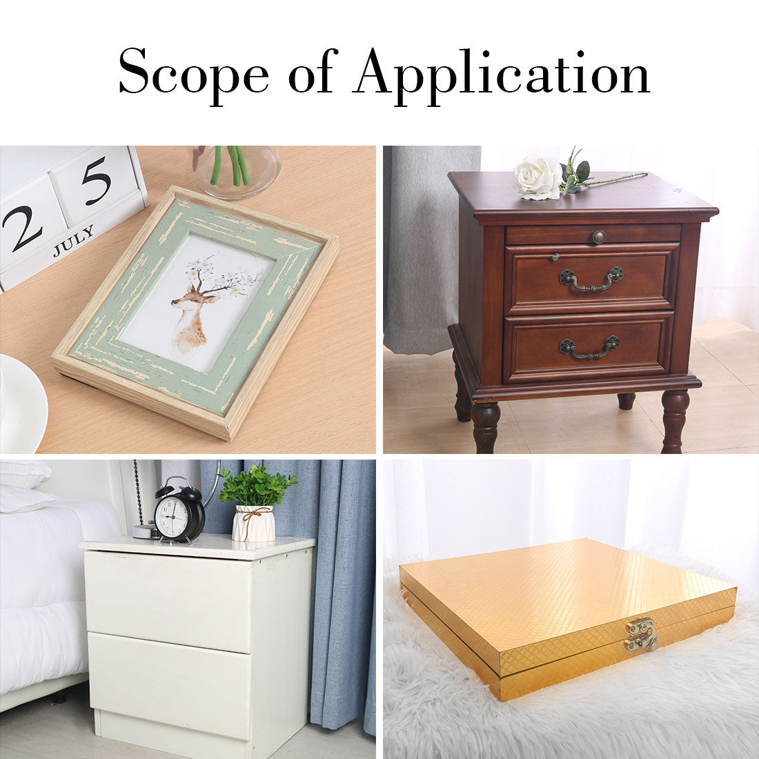 Harfington 16pcs Box Corner Protectors Bronze Tone Guard Edge Cover Desk Box Corner Decor