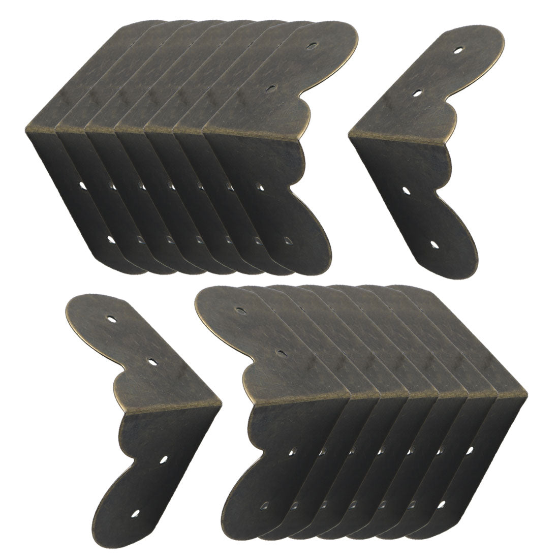 Harfington 16pcs Box Corner Protectors Bronze Tone Guard Edge Cover Desk Box Corner Decor