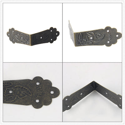 Harfington 12pcs Box Corner Protector Vintage Bronze Tone Edge Cover Box Corner Decor