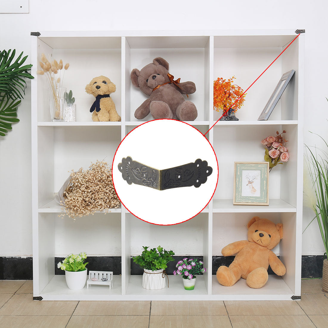 Harfington 12pcs Box Corner Protector Vintage Bronze Tone Edge Cover Box Corner Decor