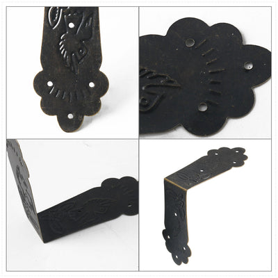 Harfington 16pcs Box Corner Protector Vintage Bronze Tone Edge Covers Box Corner Decor
