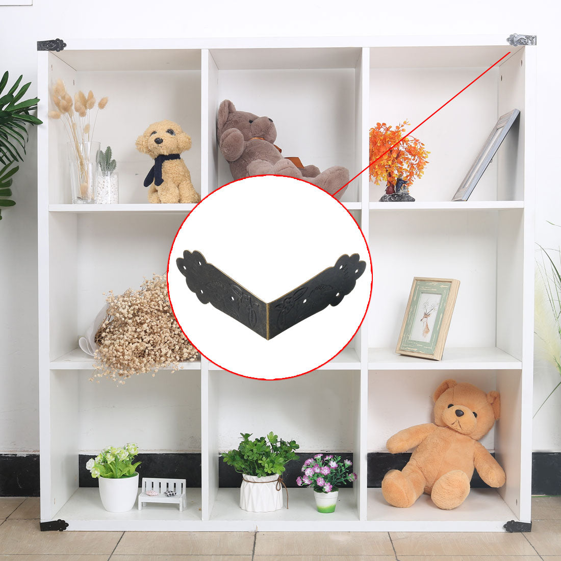 Harfington 16pcs Box Corner Protector Vintage Bronze Tone Edge Covers Box Corner Decor