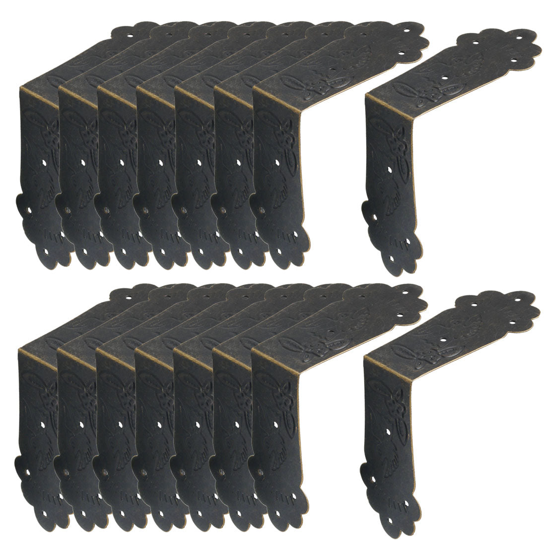 Harfington 16pcs Box Corner Protector Vintage Bronze Tone Edge Covers Box Corner Decor