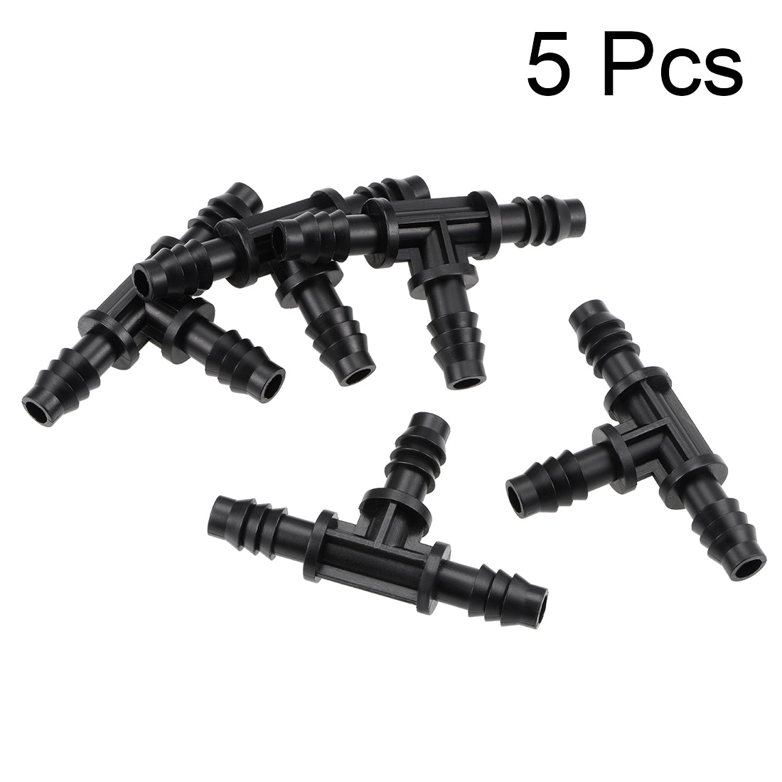 Harfington Barb Drip Tee Pipe Connector 8mm Inner Diameter Hose Fitting 5pcs