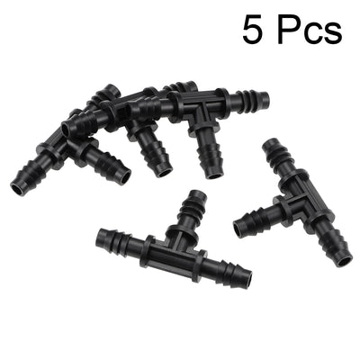 Harfington Barb Drip Tee Pipe Connector 8mm Inner Diameter Hose Fitting 5pcs