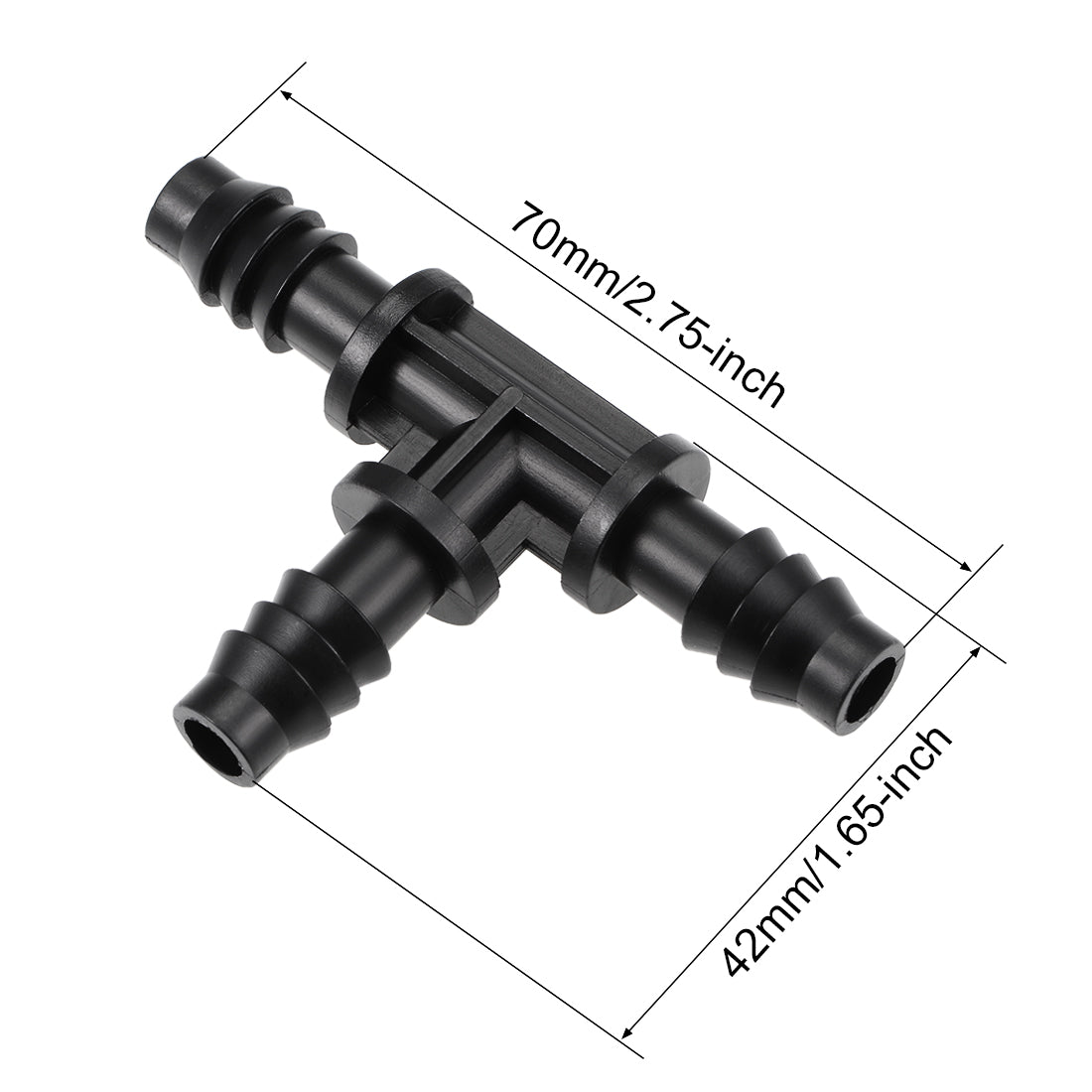 Harfington Barb Drip Tee Pipe Connector 8mm Inner Diameter Hose Fitting 5pcs
