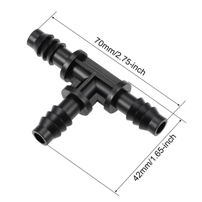 Harfington Barb Drip Tee Pipe Connector 8mm Inner Diameter Hose Fitting 5pcs