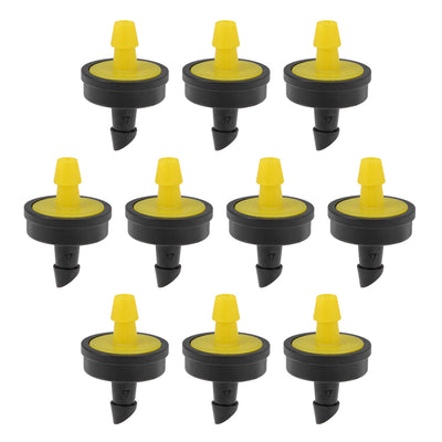 Harfington Pressure Compensating Dripper 5GPH 20L/H Emitter for Garden Lawn Drip Irrigation with Barbed Hose Connector Plastic Yellow 15pcs