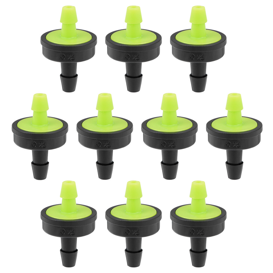Harfington Pressure Compensating Dripper 8GPH 30L/H Emitter for Garden Lawn Drip Irrigation with Barbed Hose Connector Plastic Green 50pcs