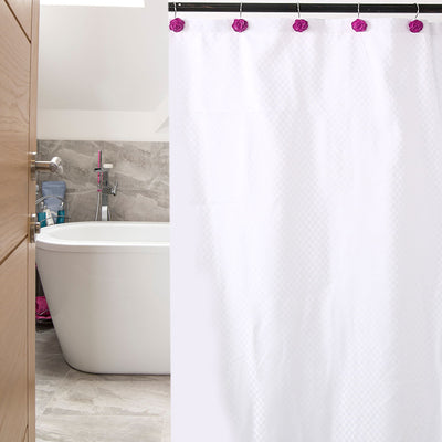 Harfington 12pcs Resin Flower Shower Curtain Hook Rolling Hooks Rings Bathroom Decorative