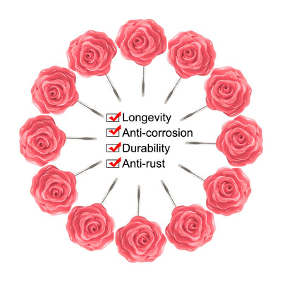 Harfington 12pcs Resin Flower Shower Curtain Hook Rolling Hooks Rings Bathroom Decorative