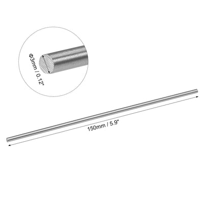 Harfington HSS Lathe Round Rod Solid Shaft Bar 150mm Length 2Pcs