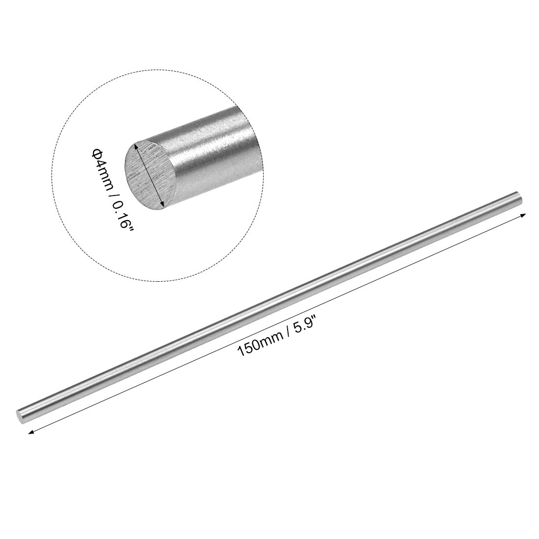 Harfington HSS Lathe Round Rod Solid Shaft Bar 150mm Length 2Pcs