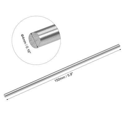 Harfington HSS Lathe Round Rod Solid Shaft Bar 150mm Length 2Pcs