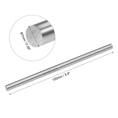 Harfington HSS Lathe Round Rod Solid Shaft Bar 150mm Length 2Pcs
