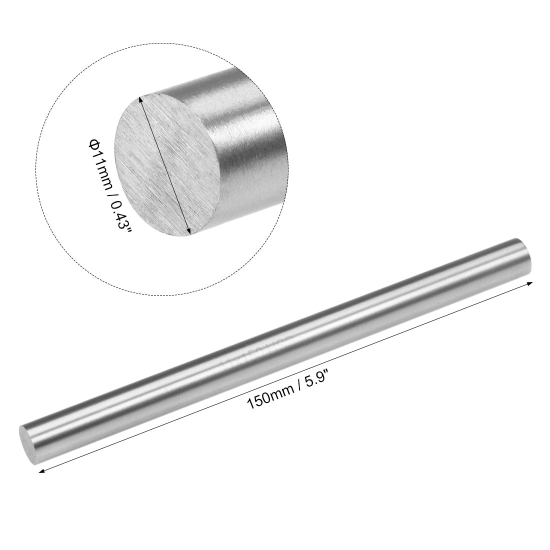 Harfington HSS Lathe Round Rod Solid Shaft Bar 150mm Length 2Pcs