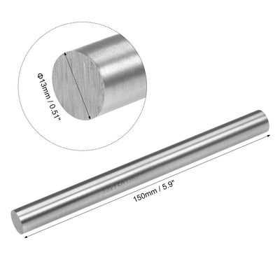 Harfington HSS Lathe Round Rod Solid Shaft Bar 150mm Length 2Pcs