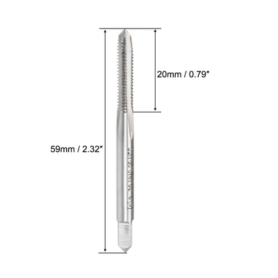 Harfington Machine Tap 8-32 UNC Thread 2B Class 3 Flutes High Speed Steel 2pcs